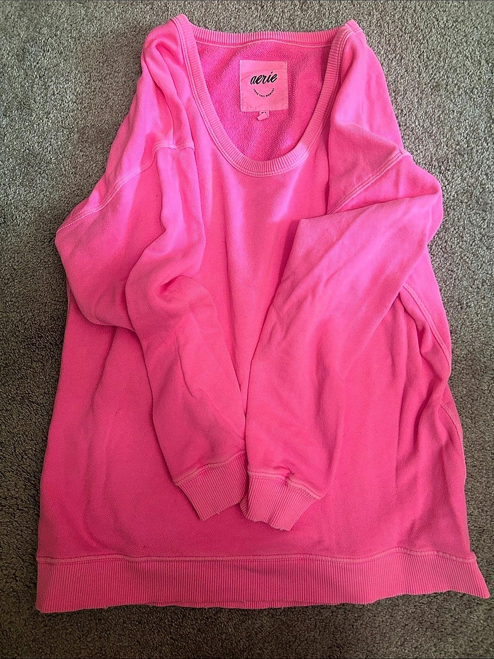 Aerie Pink Pullover Sweatshirt Size XXS Like New.